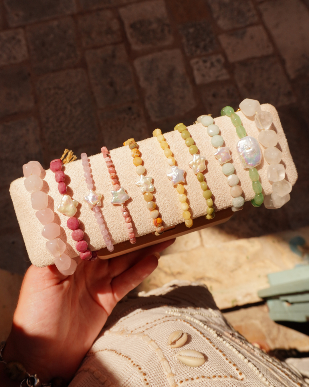 Pink Gemstone Star Bracelet