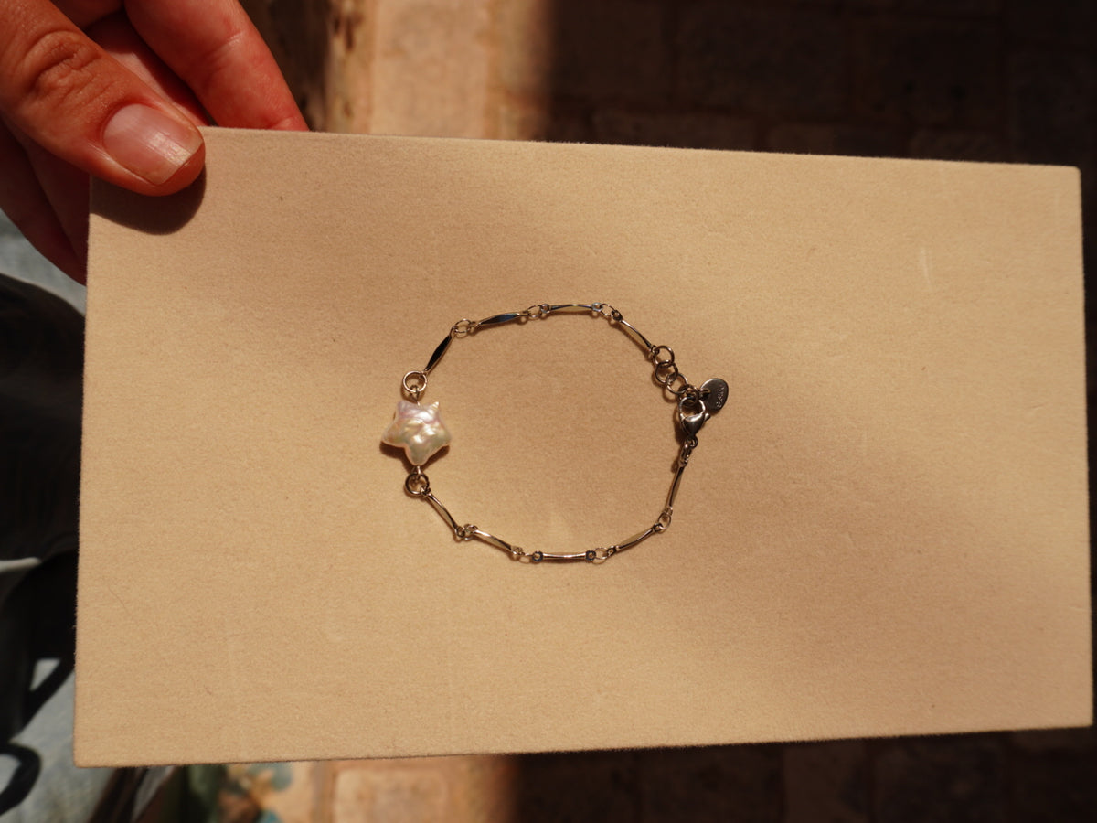 Star Pearl Bracelet Silver