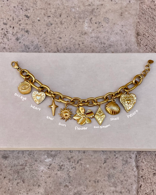 Chunky Flower Charm Bracelet